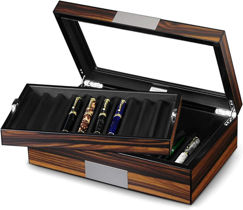 Pen display case ebony wood - pen,