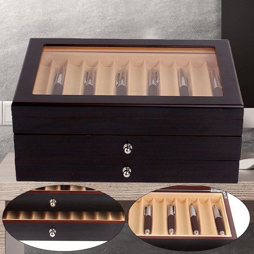 Wood fountain pen display case - pen,